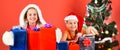 Partying and holiday concept. Children with glad faces Royalty Free Stock Photo