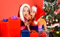 Partying and holiday concept. Children with surprised faces Royalty Free Stock Photo