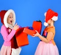 Partying and holiday concept. Children with surprised faces Royalty Free Stock Photo