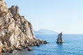 Parus (Sail) rock, Ayu-dag mount, Crimea Royalty Free Stock Photo