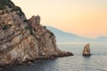 Parus Sail rock near Gaspra, Yalta, Crimea Royalty Free Stock Photo