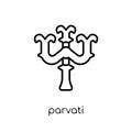 Parvati icon. Trendy modern flat linear vector Parvati icon on w