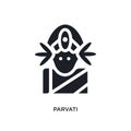 parvati isolated icon. simple element illustration from india concept icons. parvati editable logo sign symbol design on white