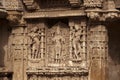 Parvati\'s penance, Inner wall of Rani ki vav, an intricately constructed stepwell on the banks of Saraswati River. Patan in Royalty Free Stock Photo