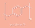 Parylene N polymer, chemical structure. Skeletal formula. Royalty Free Stock Photo