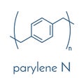 Parylene N polymer, chemical structure. Skeletal formula. Royalty Free Stock Photo