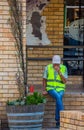 Elderly caucasian car guard in Parys, South Africa