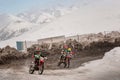 French rider Loic Cartier rides an Honda bike in the ice