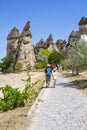 Pasabag, its famous fairy chimneys in Goreme Valley, Cappadocia