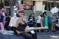 Man with Cardboard Gun and Armor at the 2019 Pasadena Doo Dah Festival