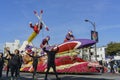 24h Fitness sports style float in the famous Rose Parade