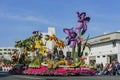 Rose parade colorful float