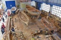 Pasaia, Gipuzkoa, Spain - 26 May, 2022: Historic Whaling Boat reconstruction in the Basque port of Pasaia Royalty Free Stock Photo