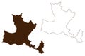 Pasalimani island Republic of Turkey map vector illustration, scribble sketch PaÃÅ¸alimani or Halone ada map