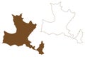 Pasalimani island Republic of Turkey, Sea of Marmara map vector illustration, scribble sketch PaÃÅ¸alimani or Halone map