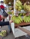 Pasar Minggu Jakarta Selatan Indonesia 27/02/2022 banana fruits on traditional market photo