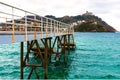 Pasarela del Nautico and Monte Igueldo in San Sebastian. Basque Country, Spain