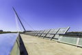 Pasarela del voluntariado. Modern bridge crossing the river Ebro in Zaragoza. Modern architecture Royalty Free Stock Photo