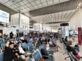 Pasay, Metro Manila, Philippines Passengers at a busy boarding gate at Terminal 2 of Ninoy Aquino International