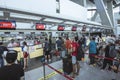 Pasay, Metro Manila, Philippines - Passengers line into the check-in counters of Air Asia at NAIA Terminal 3
