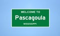 Pascagoula, Mississippi city limit sign. Town sign from the USA. Royalty Free Stock Photo