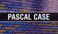 Pascal case with Abstract Technology Binary code Background.Digital binary data and Secure Data Concept. Software