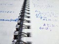 Pascal program written in a notebook. side view. the work of the programmer and sisadmida Royalty Free Stock Photo