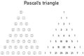 Pascal\'s triangle, in one triangle the combination numbers