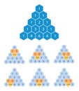 Pascals triangle calculation, binomial coefficients, mathematics