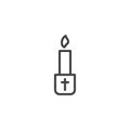 Paschal candle line icon