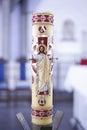 paschal candle - religious symbol with catholic image