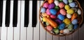 Paschal Easter Eggs and Piano Keys