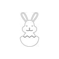 Paschal rabbit outline icon. Elements of Easter illustration icon. Signs and symbols can be used for web, logo, mobile app, UI, UX