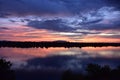 Pasco Washington Purples and Pinks, Columbia River Sunset, Rattlesnake Mountain dreamy fade Royalty Free Stock Photo
