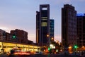 Paseo de la Castellana in dusk. Madrid, Spain Royalty Free Stock Photo