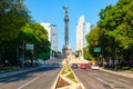 Paseo de la Reforma and the Angel of Independence in Mexico City Royalty Free Stock Photo