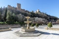 Paseo de los Tristes parallel to the river Darro and at the foot of the Alhambra Palace Royalty Free Stock Photo
