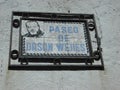 Paseo de Orson Welles Street Sign, Ronda, Malaga, Andalucia, Spain Royalty Free Stock Photo