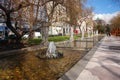 Paseo de Recoletos, Madrid, Spain. Royalty Free Stock Photo