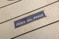 Paseo del Pardo Street Sign; Madrid Royalty Free Stock Photo