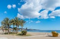 Paseo Maritimo Picasso East from Malaga Harbor Royalty Free Stock Photo