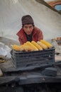 Pashtun Young Boy Selling Corn At Babusar Top, Kaghan
