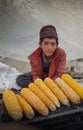 Pashtun Young Boy Selling Corn At Babusar Top, Kaghan