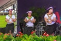 Pacific island dancers from Kiribati performing on stage, Pasifika Festival, Auckland, New Zealand Royalty Free Stock Photo