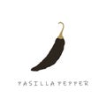 pasilla pepper flat design vector illustration