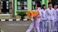 Paskibraka an Indonesian flag raiser during the while on duty at the flag ceremony