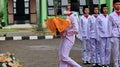 Paskibraka an Indonesian flag raiser during the while on duty at the flag ceremony