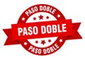 paso doble round ribbon isolated label. paso doble sign. Royalty Free Stock Photo