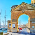 Pass Admiralty Gate of Birgu, Malta Royalty Free Stock Photo