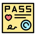 Pass card icon vector flat Royalty Free Stock Photo